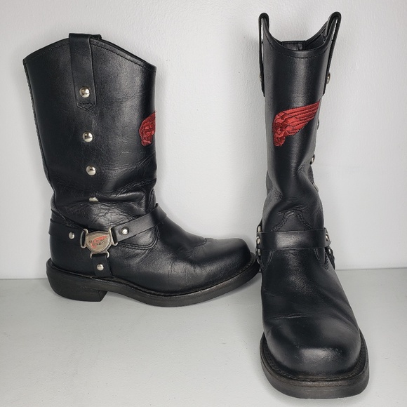 red moto boots